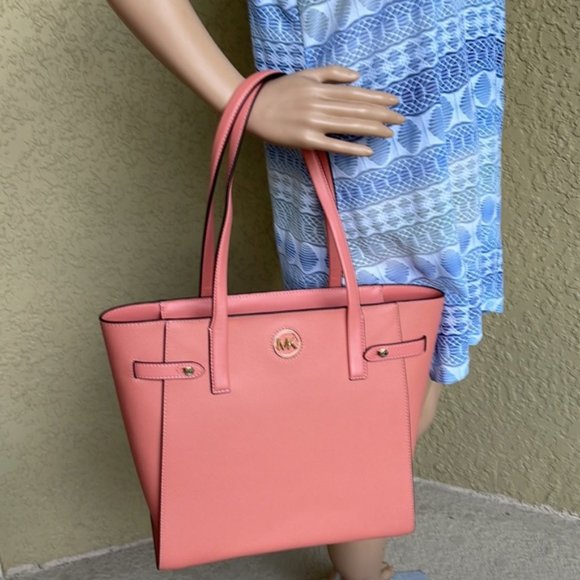 Michael Kors Carmen Large Leather NS Tote Sherbert - Picture 15 of 15